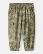 Toddler Boy Cotton Camo Fashion Cargo Pants - Green, image 1 of 5 slides