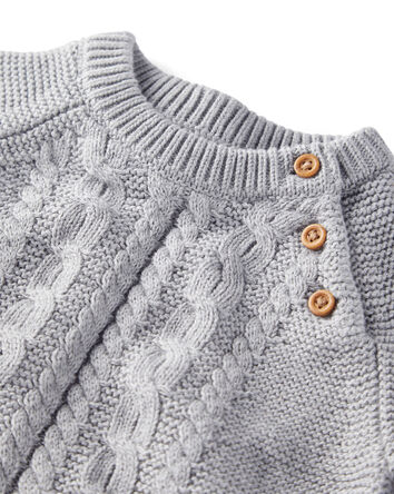 Baby Organic Cotton Cable Knit Sweater Set, 