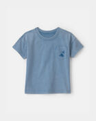 Tout-petit gar&ccedil;on - T-shirt &agrave; imprim&eacute; d&rsquo;&icirc;le tropicale sur la poche - Bleu, image 1 sur 2 diapositives