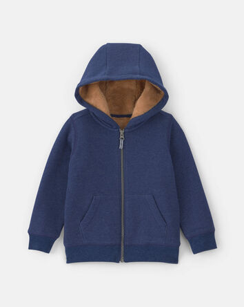 Toddler Boy Fleece Zip-Up Jacket - Navy Blue, 