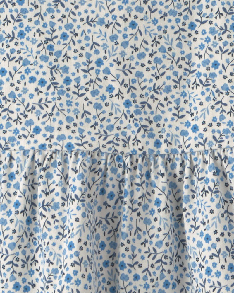Toddler Girl Organic Cotton Tiered Dress in Meadow Bloom, image 4 of 5 slides