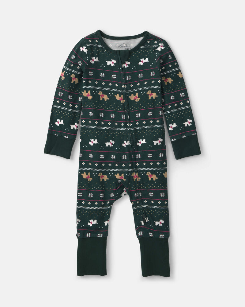 B&eacute;b&eacute; - Grenouill&egrave;re PurelySoft &agrave; fermeture &agrave; glissi&egrave;re double sens et motif jacquard &ndash; Vert, image 2 sur 7 diapositives
