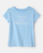 Girls Mermaid Graphic Tee - Blue, image 1 of 3 slides