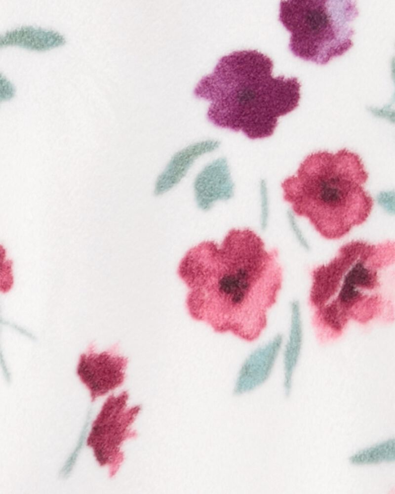 Toddler 1-Piece Floral Fleece Footie Pyjamas, image 2 of 4 slides