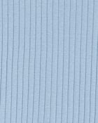 Kid Solid Ribbed Cotton Blend 2-Piece Pyjamas - Blue, image 2 of 3 slides