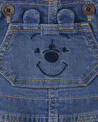 Baby Disney&copy; Winnie the Pooh Embroidered Stretch Denim Bubble Romper - Medium Wash, image 4 of 7 slides