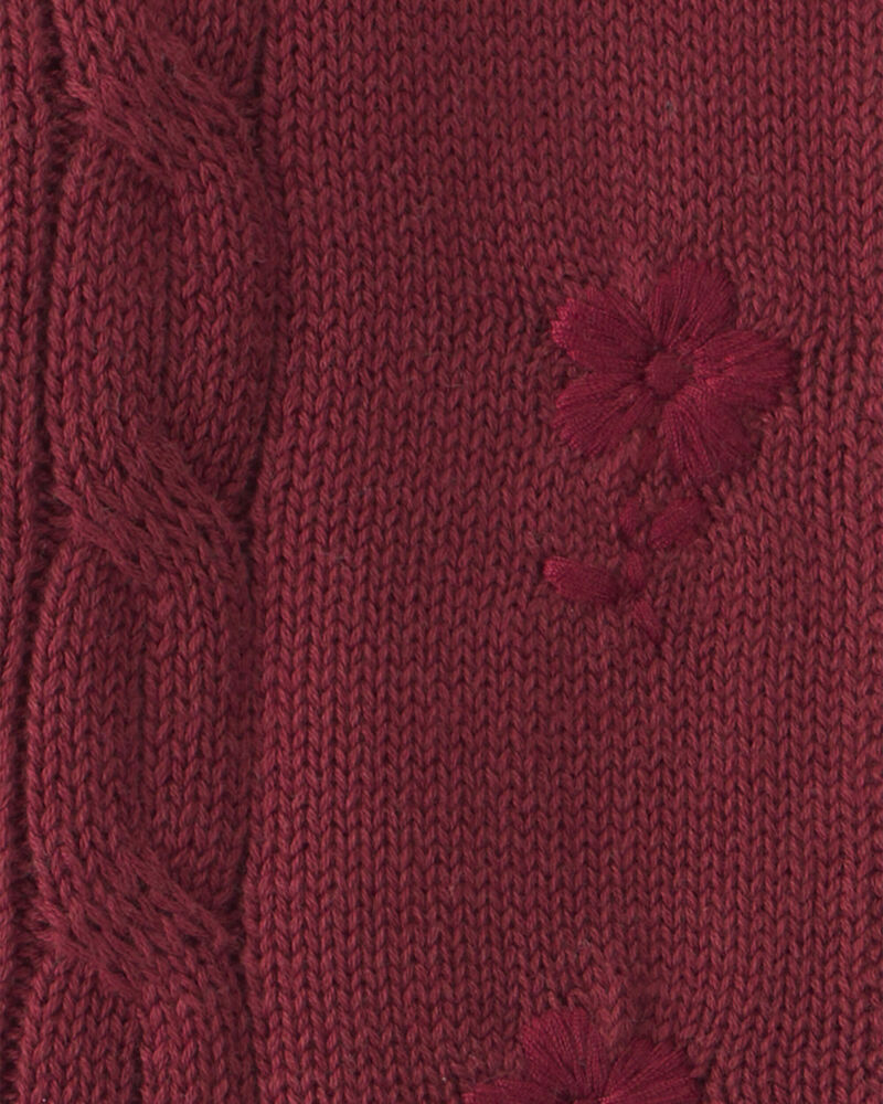 B&eacute;b&eacute; fille - Cardigan en tricot de coton biologique avec broderie, image 3 sur 3 diapositives