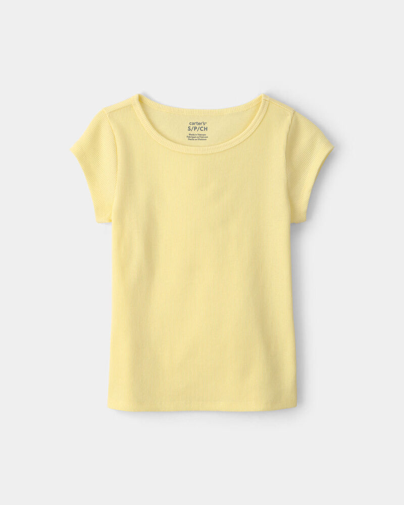 Filles - Haut en tissu c&ocirc;tel&eacute; - Jaune , image 1 sur 2 diapositives