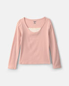 Filles - T-shirt &agrave; manches longues - Rose, image 1 sur 3 diapositives