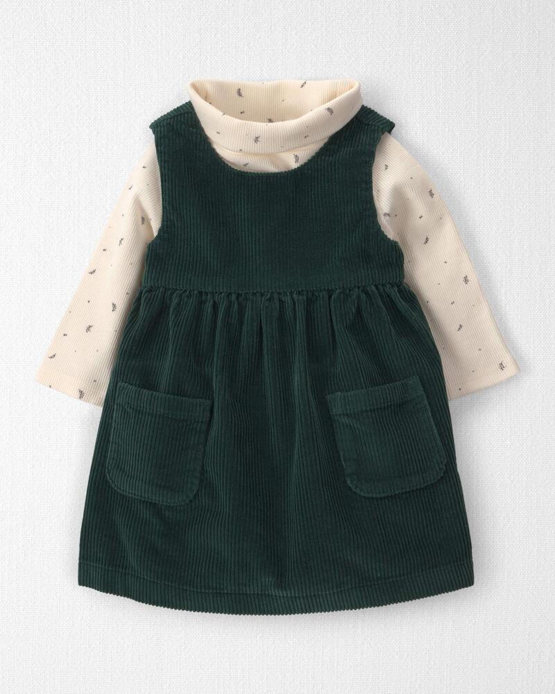 Baby Girl 2-Piece Organic Cotton Corduroy Jumper Set, image 1 of 7 slides