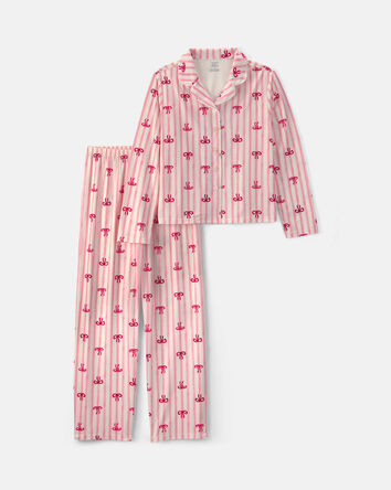 Adult 2-Piece Bows Loose Fit Pyjama Set - Pink, 