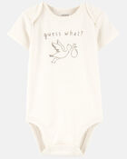 Baby Pregnancy Announcement Cotton Short-Sleeve Graphic Bodysuit - White, image 1 of 3 slides