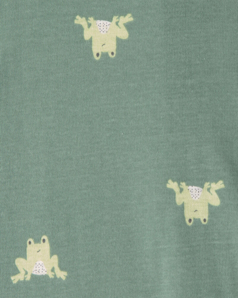 B&eacute;b&eacute; - Emballage 2 pyjamas 1 pi&egrave;ce ajust&eacute;s en 100 % coton, grenouille - Vert/Beige, image 4 sur 4 diapositives