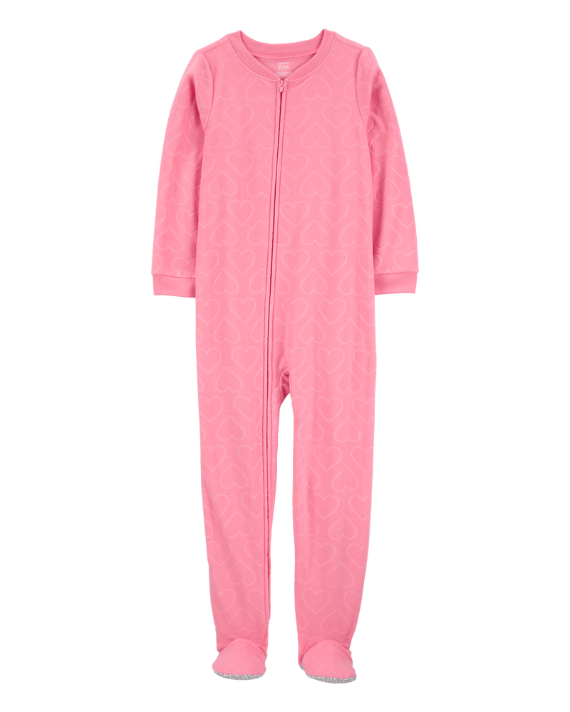 Kids Girls Kid 1 Piece Heart Fleece Footie Pyjamas 6 Carter s