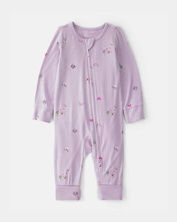 B&eacute;b&eacute; fille - Grenouill&egrave;re PurelySoft &agrave; fermeture &agrave; glissi&egrave;re &agrave; 2 sens &agrave; motif conte de f&eacute;es - Mauve, 
