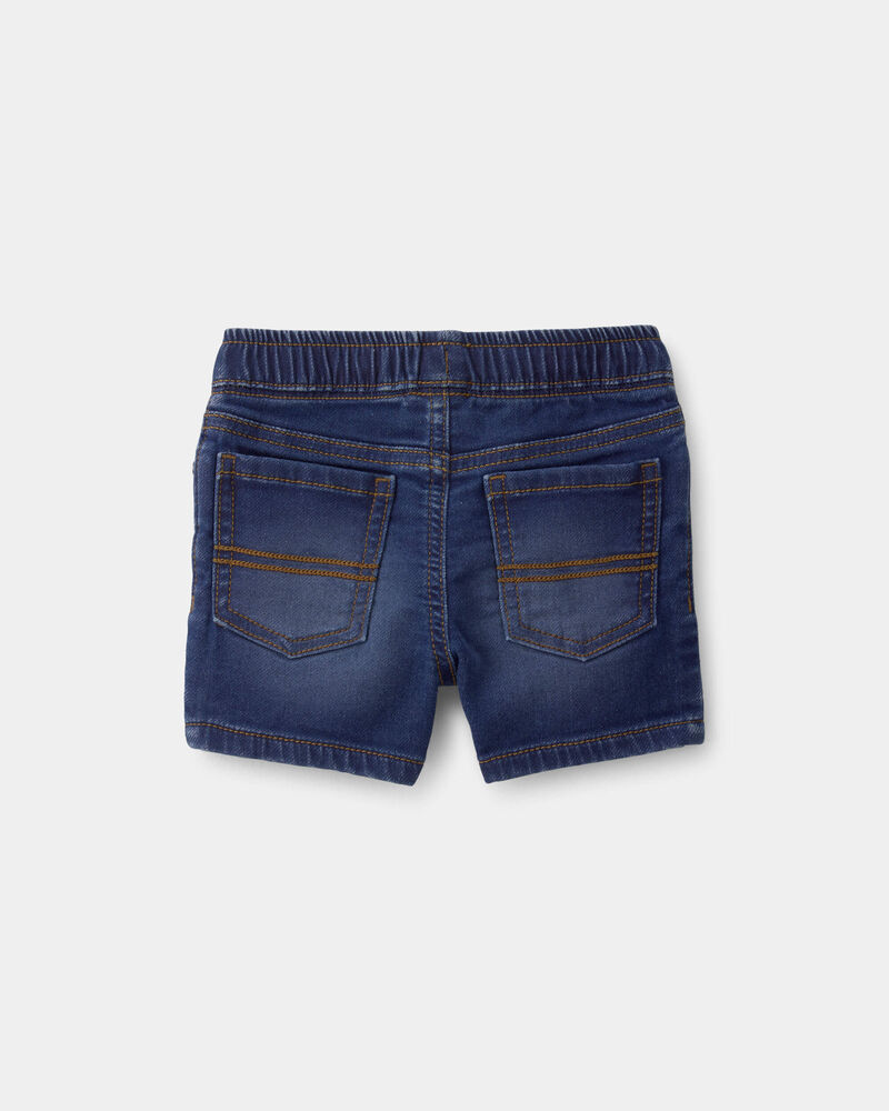 B&eacute;b&eacute; gar&ccedil;on - Short &agrave; cordon de serrage en denim - D&eacute;lav&eacute; fonc&eacute;, image 2 sur 3 diapositives