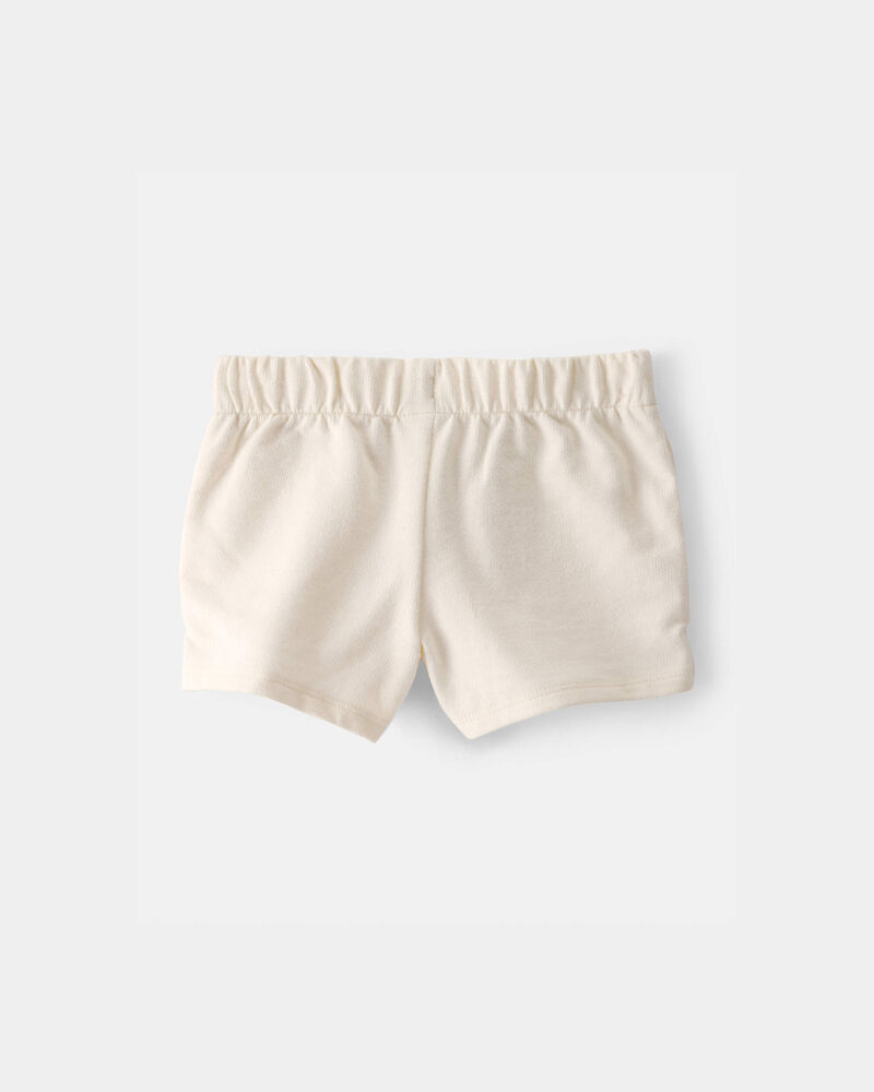 Toddler Girl French Terry Shorts - Cream, image 2 of 4 slides