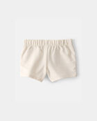 Toddler Girl French Terry Shorts - Cream, image 2 of 4 slides
