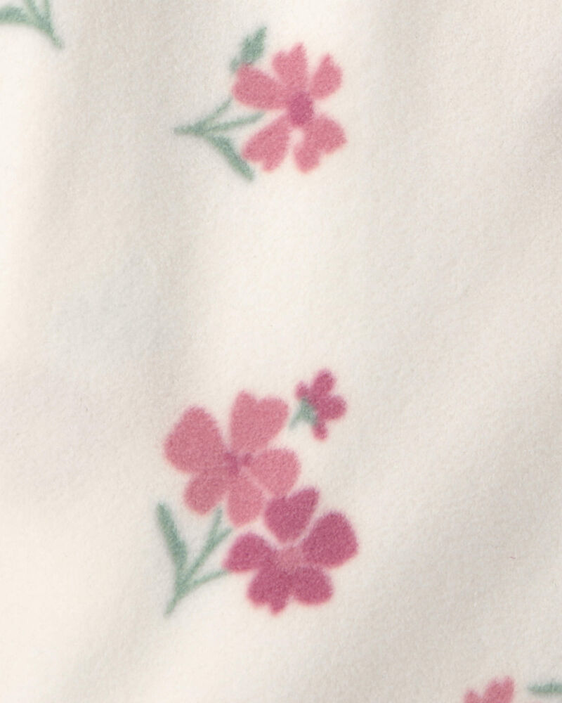 B&eacute;b&eacute; fille - Couverture &agrave; porter ample en molleton &agrave; motif floral - Cr&egrave;me, image 4 sur 4 diapositives