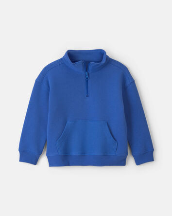 Toddler Boy Fleece Quarter-Zip Pullover Sweatshirt - Blue, 