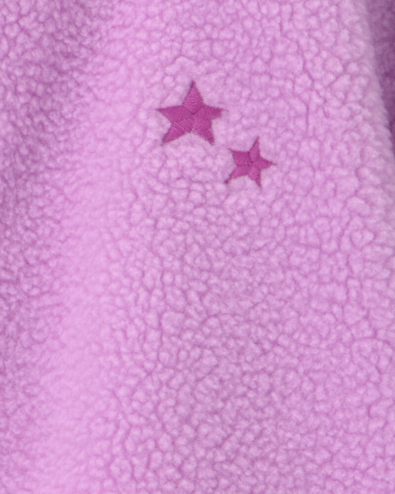 Girls Star Teddy Fleece Zip-Up Jacket - Purple, image 2 of 3 slides