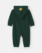 Baby Christmas Tree French Terry Long-Sleeve Jumpsuit - Green, image 3 of 4 slides