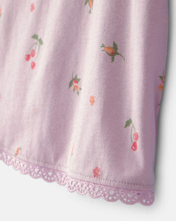 Tout-petit fille - Haut &agrave; fleurs - Mauve, 