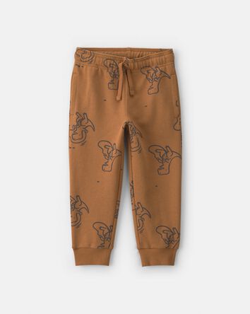 Pantalon de jogging en jersey bouclette &agrave; motif dinosaure pour tout-petit - Brun, 