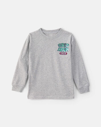 Gar&ccedil;ons - T-shirt sport &agrave; imprim&eacute; &laquo;Grid Iron Crew&raquo; - Gris, 