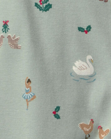B&eacute;b&eacute; - Grenouill&egrave;re coton biologique &agrave; motif Les 12 jours de No&euml;l, 