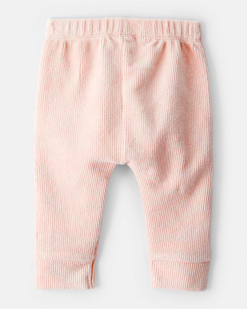 Baby Girl Ribbed Velour Pant - Pink, image 2 of 4 slides
