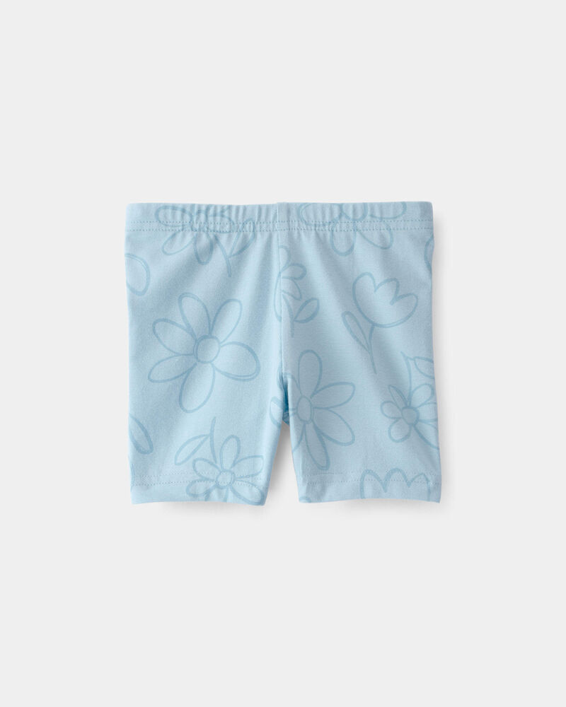 B&eacute;b&eacute; fille - Short de cycliste, fleurs et coccinelles - Bleu, image 2 sur 3 diapositives