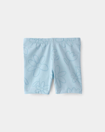 Baby Girl Floral Ladybug Bike Shorts - Blue, 