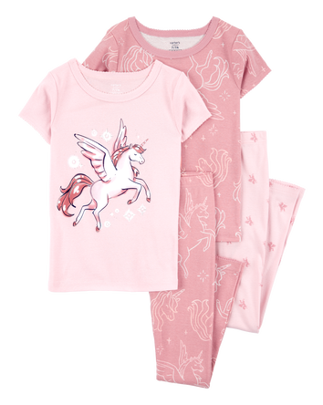 Kid 4-Piece Unicorn Cotton Pyjamas, 