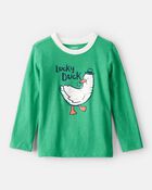 Toddler Boy St. Patricks Day Lucky Duck Long-Sleeve Graphic Tee - Green, image 1 of 3 slides