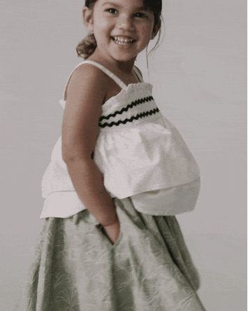 Toddler Girl Avenue Twirl&trade; Midi in Floral Print - Green, 