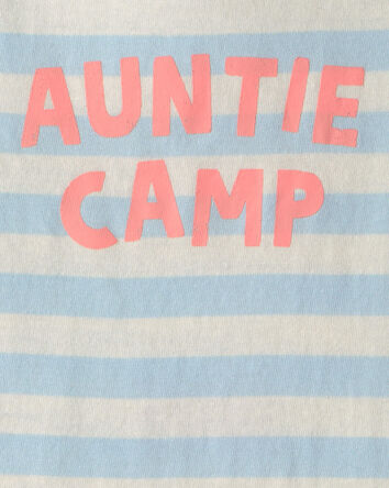 B&eacute;b&eacute; - Cache-couche sans manches &agrave; imprim&eacute; &laquo;Auntie Camp&raquo; - Bleu/Ivoire, 