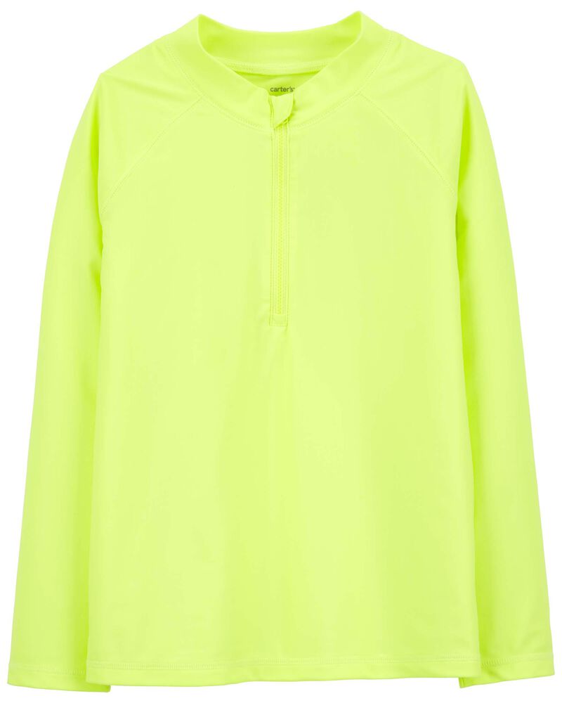 Neon Yellow Quarter Zip Rashguard