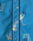 Toddler Boy Dinosaur Mesh Jersey - Blue, image 2 of 3 slides