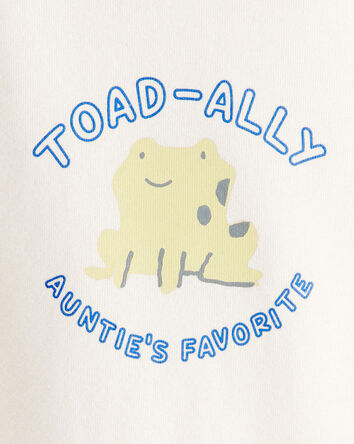 Baby Aunts Favourite Cotton Long-Sleeve Graphic Bodysuit - White, 