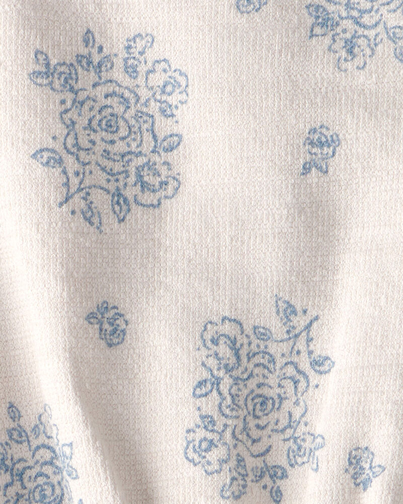 Baby Girl Organic Cotton Romper in Blue Floral, image 3 of 4 slides