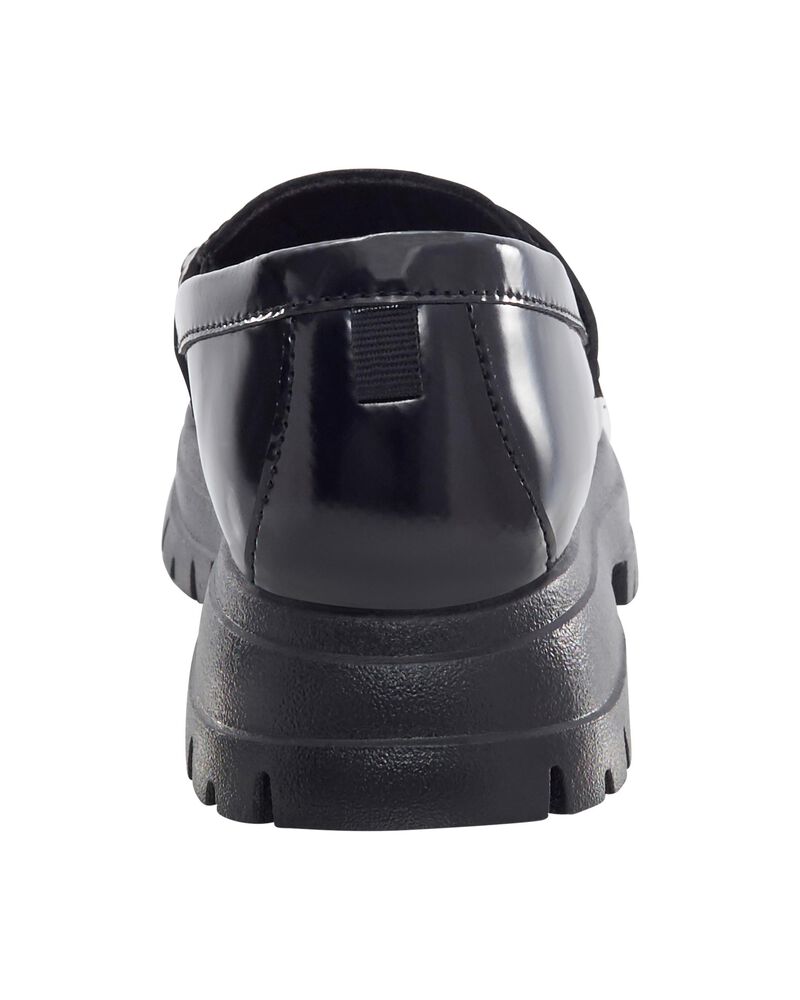 Kid Block Heel Slip-On Loafers, image 3 of 7 slides
