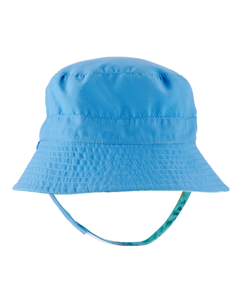 Baby Tropical Reversible Swim Bucket Hat - Blue, image 2 of 3 slides
