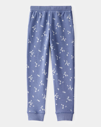 Girls Heart Print Pull-On Fleece Joggers - Blue, 