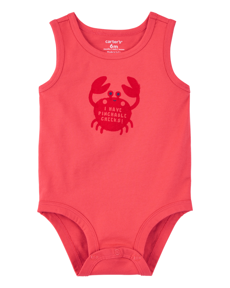 Baby Pinchable Cheeks Crab Bodysuit, image 1 of 3 slides