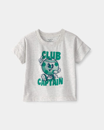 Baby Boy 'Club Captain' Graphic Tee - Grey, 