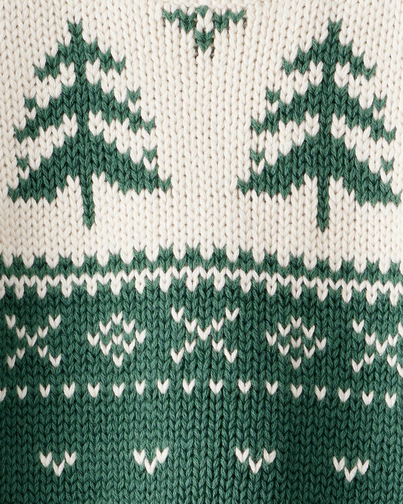 Baby Organic Cotton Fair Isle Sweater Knit Pullover, image 3 of 4 slides