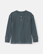 Boys Thermal Long-Sleeve Henley T-shirt - Teal, image 1 of 3 slides