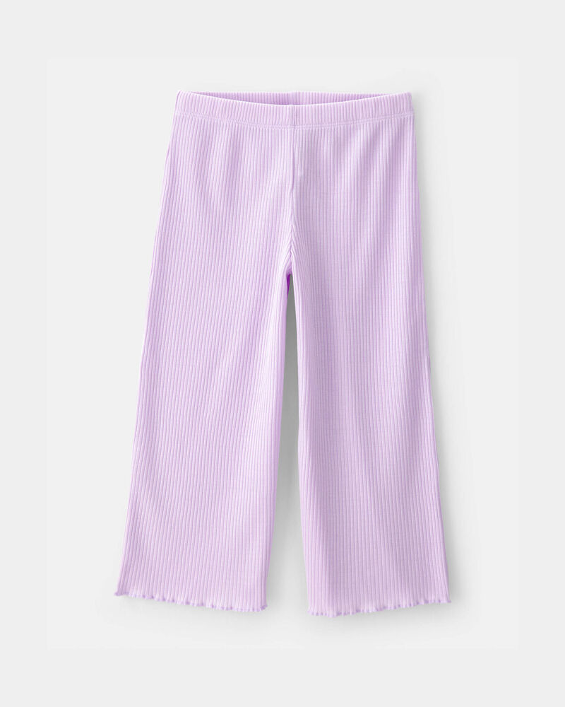 Toddler Girl Moon Rib Loose Fit 2-Piece Pyjama Set - Purple, image 3 of 5 slides