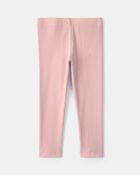Toddler Girl Cotton Pull-On Stretch Rib Leggings - Pink, image 2 of 4 slides